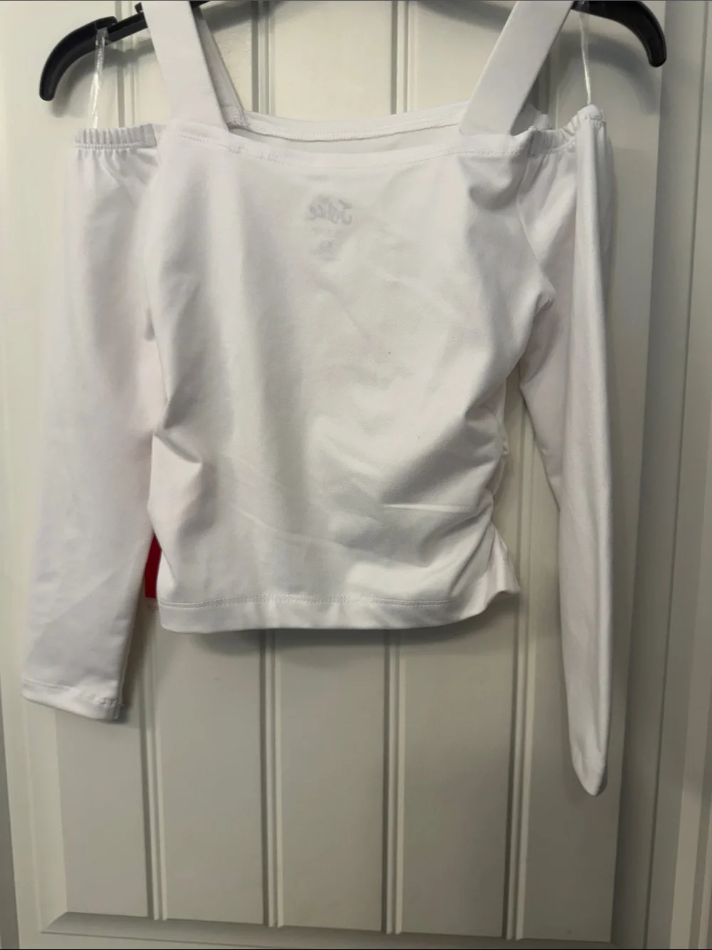 Justice Girls' White Off-Shoulder Long Sleeve Top size 5/6